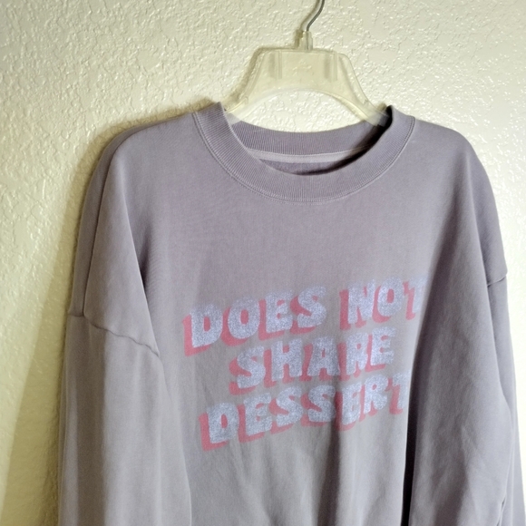 Aerie Offline Doesn't Share Dessert Crew Neck Sweatshirt Sz M - Picture 2 of 8